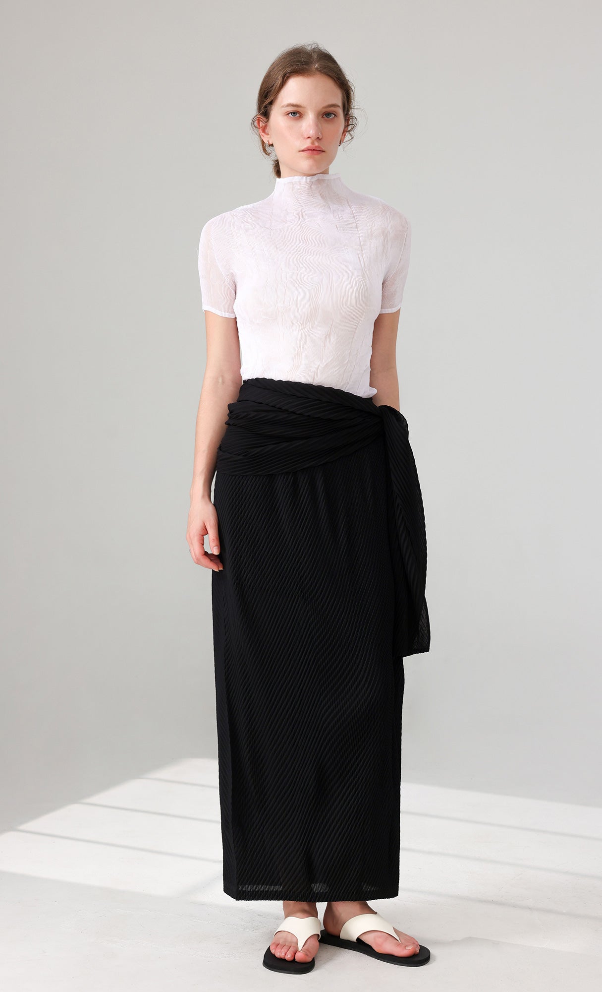 Lune Pleated Skirt_black