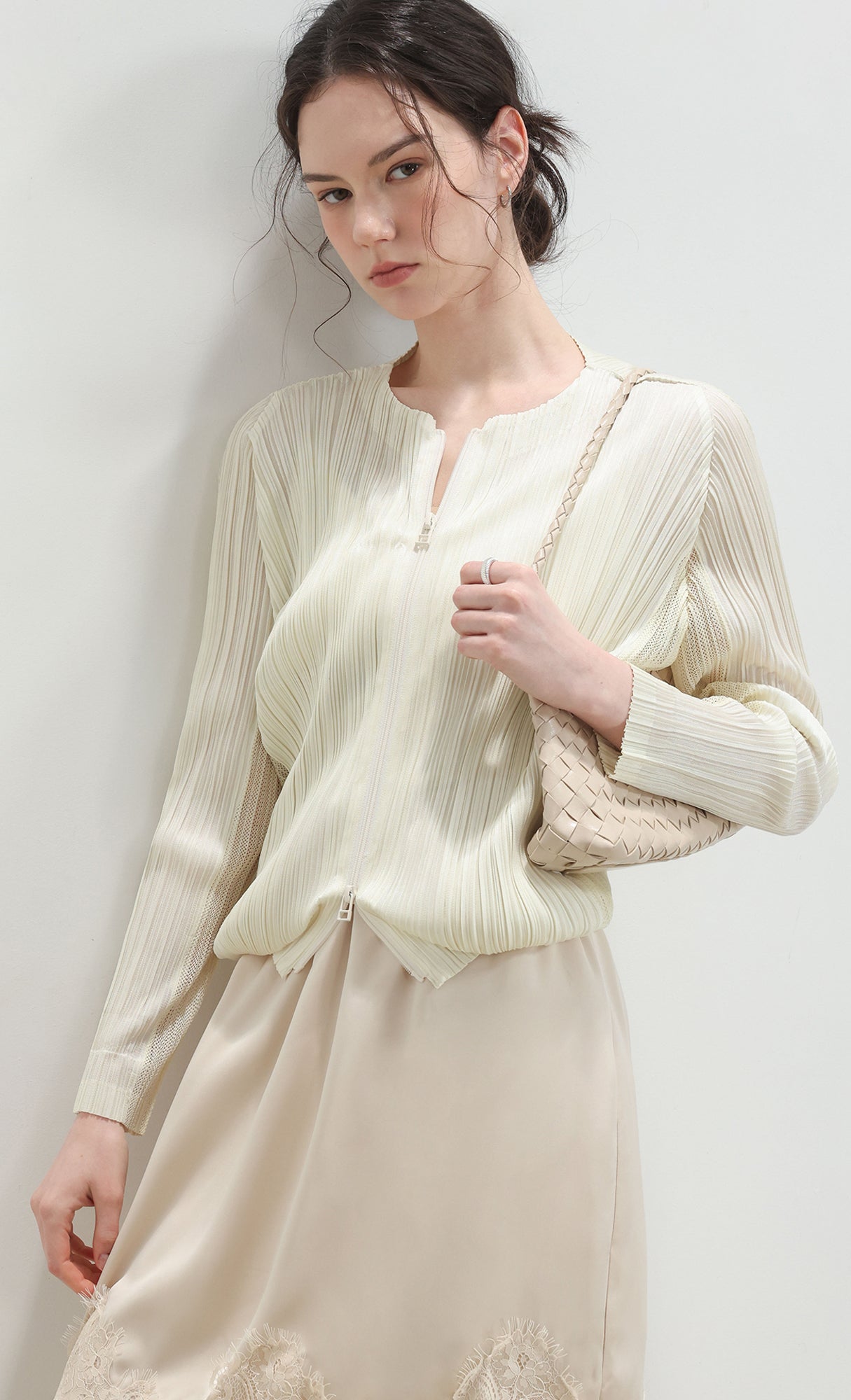 Nesia weaving shouler bag_ivory