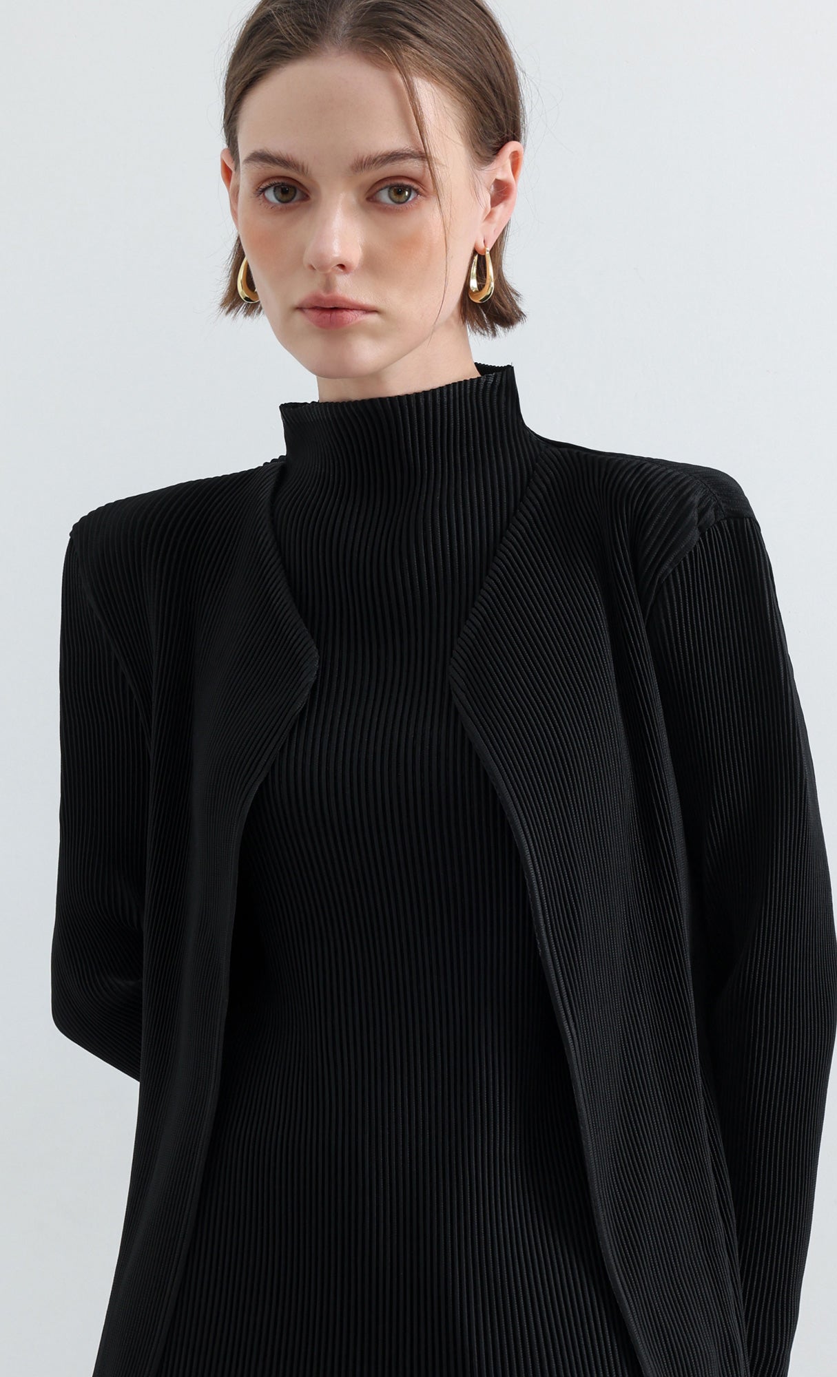 Essential Pleats Cardigan_Black