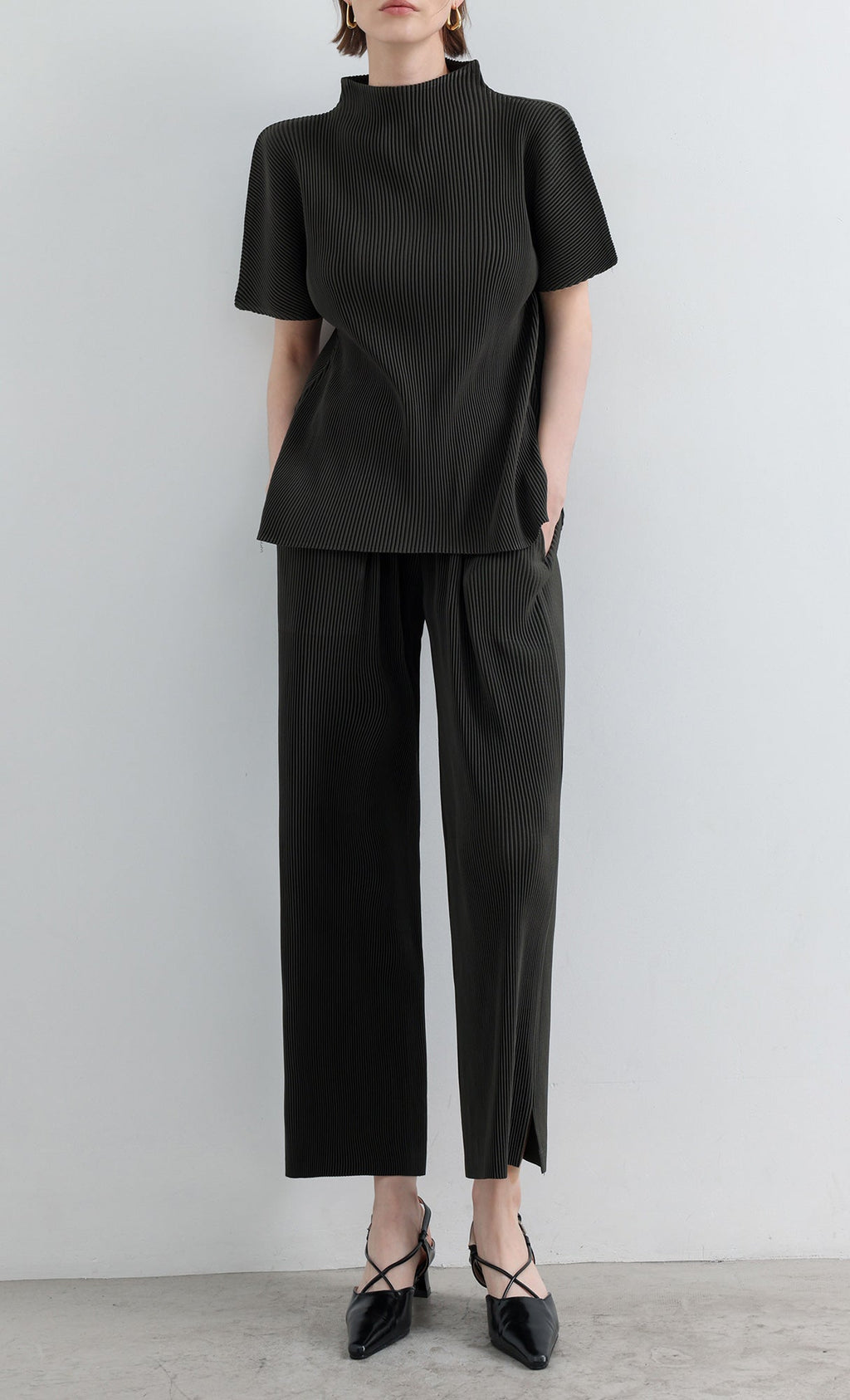 Essential Pleated Pants_Khaki