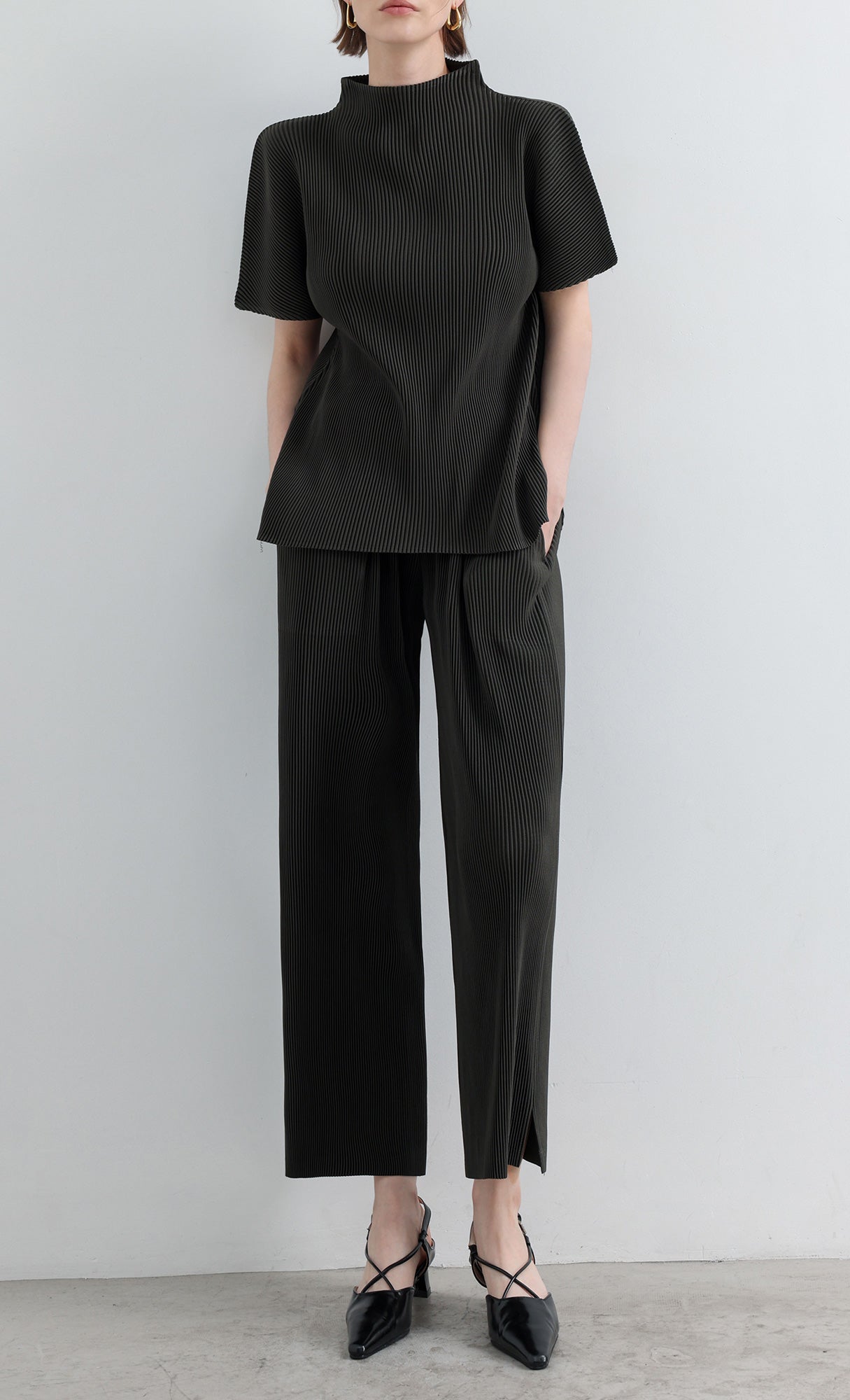 Essential Pleated Pants_Khaki