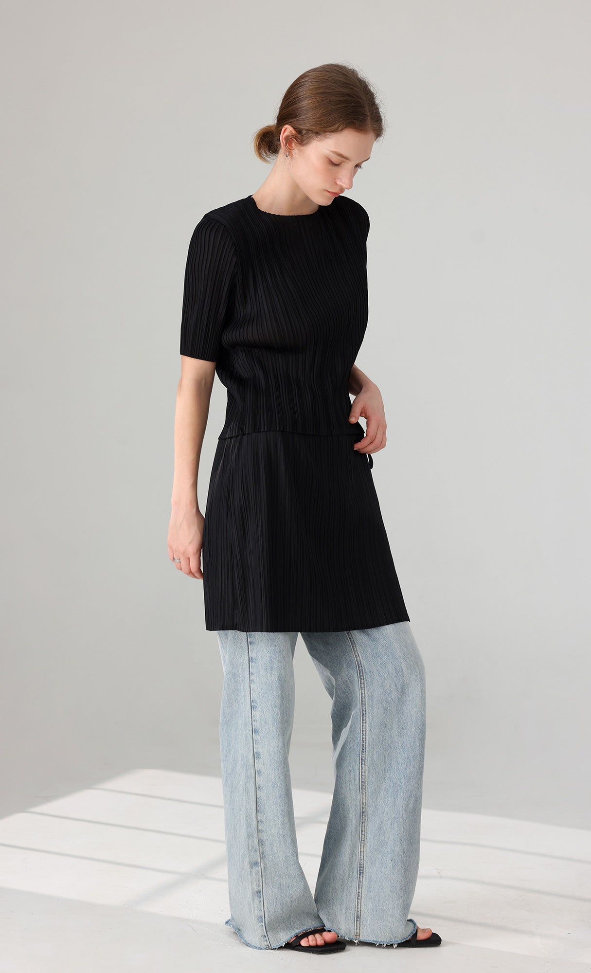 Parky Pleated Top_black