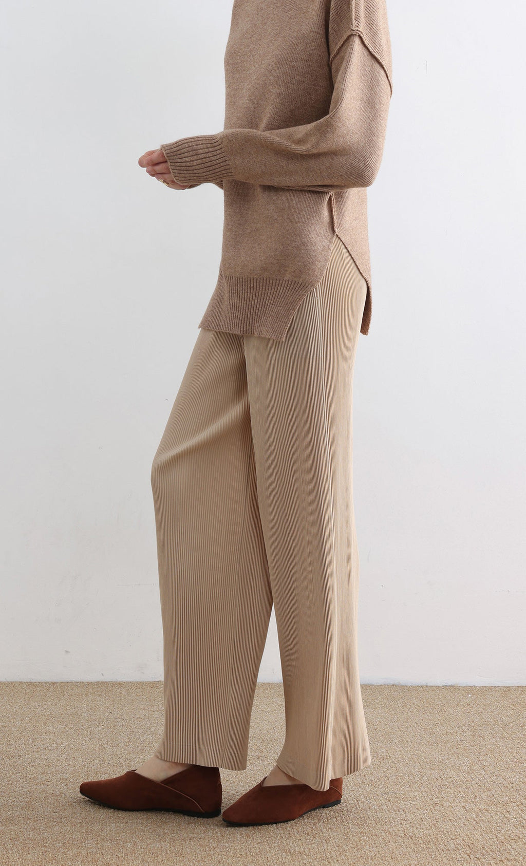 Massino Pleated Pants_Light Beige