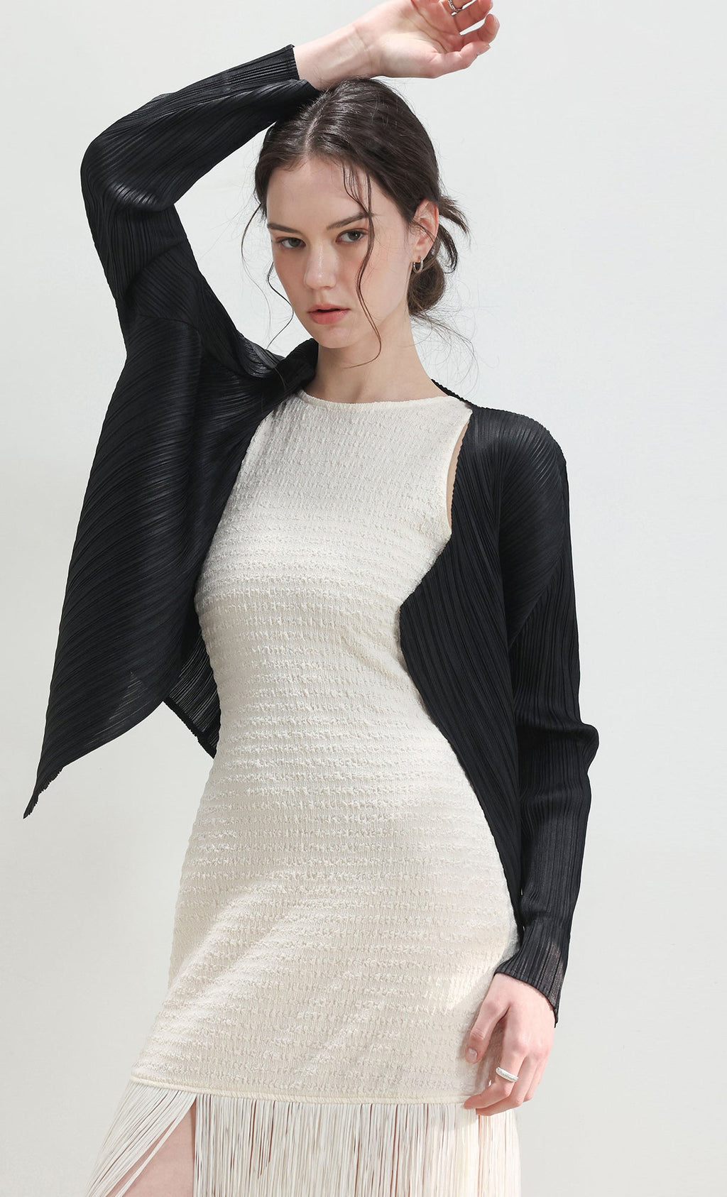 Pia pleated cardigan_black