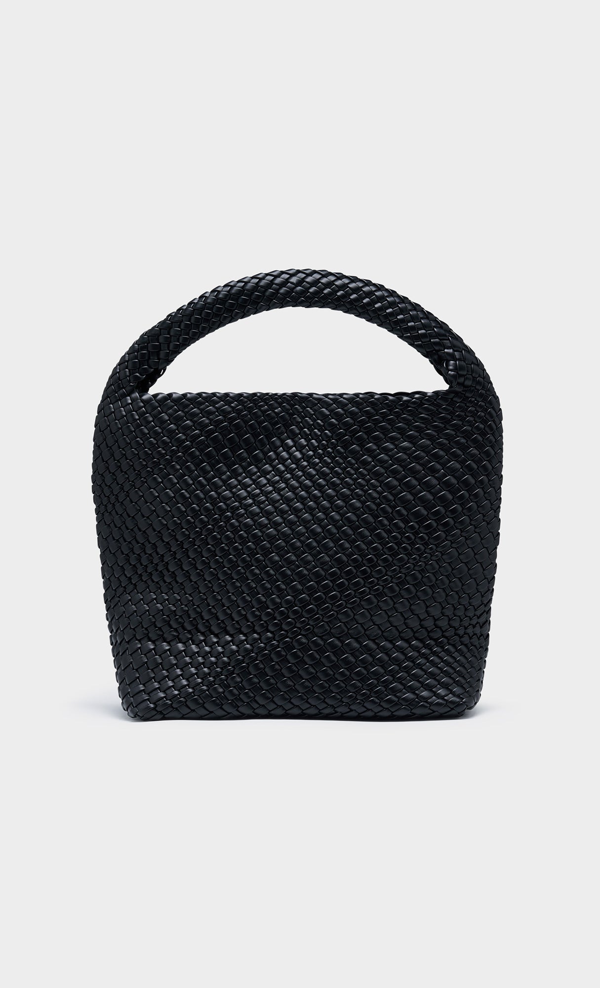 Color weaving hobo bag_black